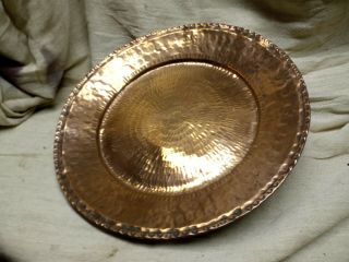 Antique Arts & Crafts ??? Hammered Copper Tray 34 Cms.