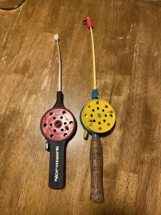 Vintage Ice Fishing Rods - Made In Finland All String Ready To Go
