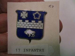 Us Army 17th Infantry Regiment Distinctive Unit Insignia (dui) Rare Maker,  Pin