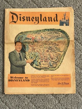 Very Rare Disneyland Los Angeles Examiner Newspaper Insert July 15,  1955