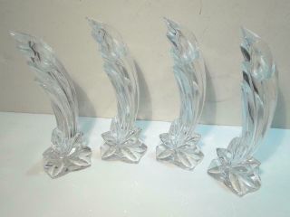 Rare Lenox Shooting Star Czech Crystal Candle Holders Art Deco Style Set Of 4
