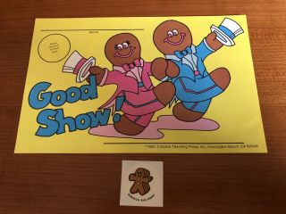 Vintage Ctp Scratch & Sniff Gingerbread Sticker & Award Certificate - Rare