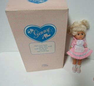 1984 Vintage Vogue Ginny Car Hop Doll With Roller Skates And Stand
