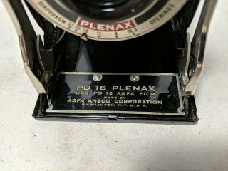 Vintage AGFA Ansco Plenax PD 16 Folding Camera Antique Film 3