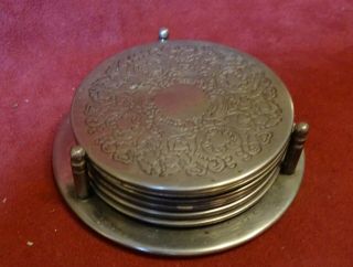 Vintage Silver Plated Coasters On A Stand