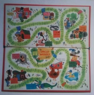 Vintage 1961 - The Uncle Wiggily Game - Board Only - Milton Bradley Game - Rare