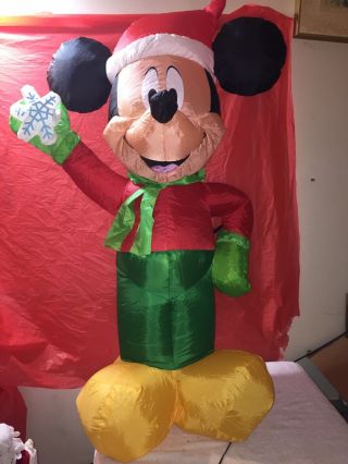 Rare Gemmy Industries Inflatable Mickey Mouse Holding Snow Flake 85299 4 