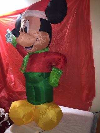 Rare Gemmy industries inflatable mickey mouse holding snow flake 85299 4 ' Tall 2