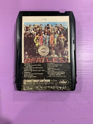 Rare Vintage Beatles 8 Track Tape Sgt.  Peppers Lonely Hearts Club Band