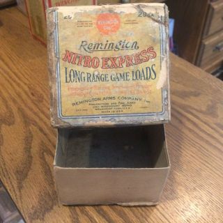 Vintage Rare Remington Nitro Express 20 Gauge Shotgun Shell 2 Pc Box Empty