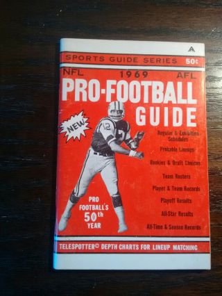 1 - Very Rare Vintage 1969 Nfl/afl Pro Football Guide