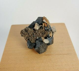 Rare Black Brookite And Quartz Crystal Matrix Cluster With ?? Unusual Piece