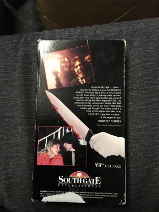Rare Phantom Brother VHS Horror Film B List Slasher Thriller Movie Unseen 2