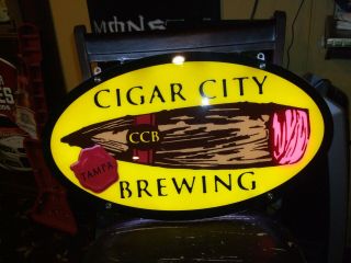 Rare Cigar City Glowing Led Light Sign Miller Lite Bud Coor Pabst Hamms Coasters