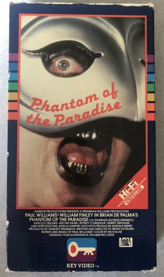 Phantom Of The Paradise Rare & Oop Cult Horror Musical Key Video Vhs