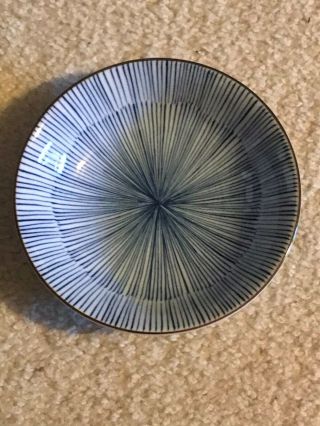 Very Unique Signed Chinese/japanese Cobalt Blue Radiant Porcelain Bowl 6 - 3/4 " D