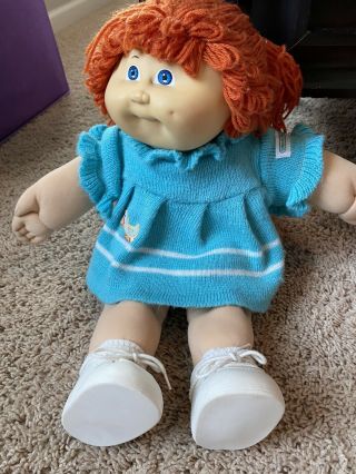 Vintage Cabbage Patch Kids Doll 1984 Girl Red Hair Blue Eyes