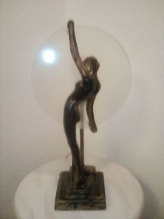 Rare Antique Silhouette Art Deco Frankart Sarsaparilla Nude Woman Lamp
