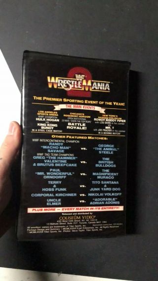 WRESTLEMANIA 2 II VHS COLISEUM VIDEO WWE WWF WCW HOGAN TNA ECW NWA RARE OOP 2