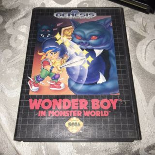Wonder Boy In Monster World - Sega Genesis - Game With Case - Authentic - Rare