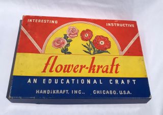 Vintage Rare 1930s 1940s Kids Flower - Kraft Toy Craft Kit Art Floral Set