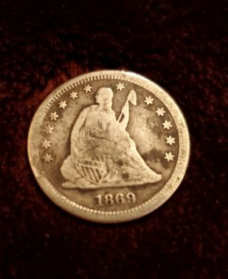 1869 S Seated Liberty Quarter 25c Very Rare Date San Francisco 5707