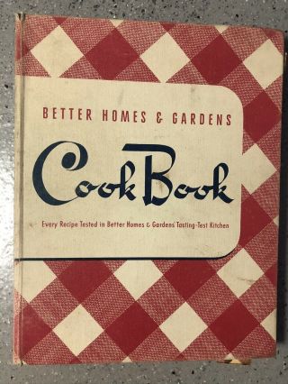 Vintage Better Homes And Gardens Cook Book Hb 3 Ring Binder Gingham Cover 1946