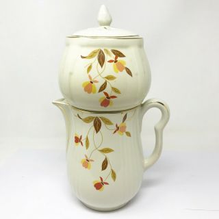 Rare Vintage Hall Jewel Tea Autumn Leaf China Drip Coffee Pot 1942 - 1945