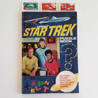 1969 Star Trek Puzzle Activity Book With Stamps Rare Bbc Tv Uhura,  Spock,  Kirk