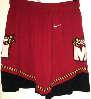 Vtg Nike Team University Of Maryland Basketball Shorts Terrapins Terps Rare