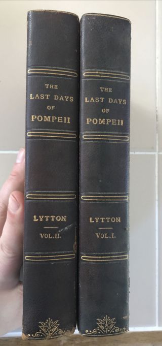 The Last Days Of Pompeii By Edward Bulwer Lytton 1850 2 Volume Leather Set Rare