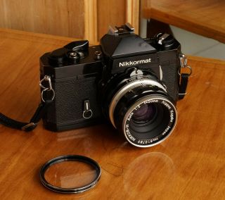 Rare Black Nikon Nikkormat Ft2 35mm Camera,  Nippon Kogaku 50mm Lens