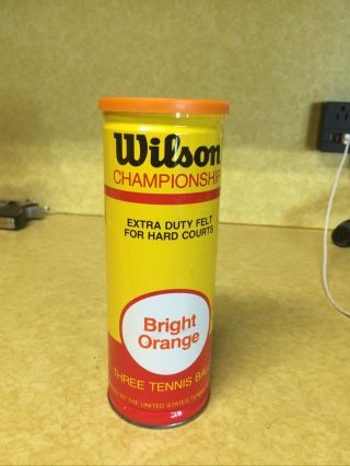 Vintage Wilson Championship Bright Orange Tennis Balls,  Rare Variant