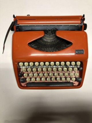 Rare German Tessy Typewriter By T–a,  Triumph–adler,  Vertriebs - Gmbh Orange