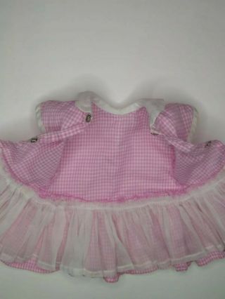 Vintage Terri Lee Doll Clothes Dress Pink and White Check Gingham Drop Waist 2