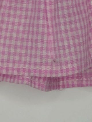 Vintage Terri Lee Doll Clothes Dress Pink and White Check Gingham Drop Waist 3