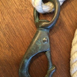 Vintage NORTH & JUDD 1 Bronze Swivel Snap Hook Spliced to 9 ' 5 