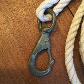 Vintage NORTH & JUDD 1 Bronze Swivel Snap Hook Spliced to 9 ' 5 