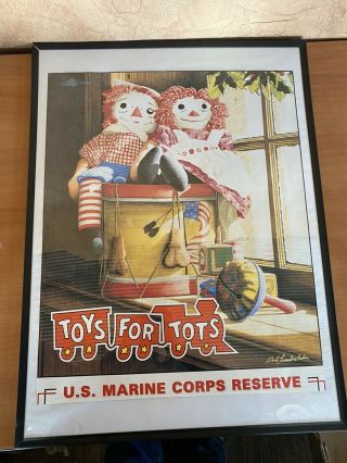 Toys For Tots Bob Timberlake Raggedy Ann & Andy Doll Poster Us Marine Corps Rare