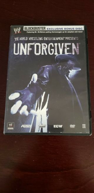 Very Rare Wwe Unforgiven 2007 Blockbuster Exclusive W/ Bonus Disc Wwf Aew Ecw Dx