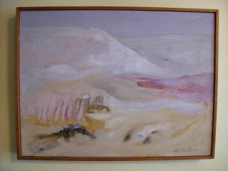 Vintage Signed R.  Galantino " Dunes " Framed Oil On Canvas Painting Estate Find