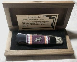 Rare Brian Yellowhorse Navajo Pocket Knife