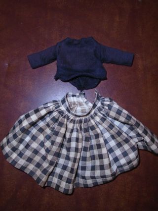 Vintage 1950s JILL Doll Outfit VOGUE Checked Skirt & Shirt Necklace Underwear 2