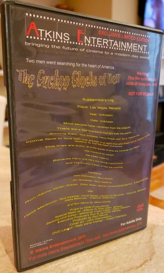 THE CUCKOO CLOCKS OF HELL (2011) VERY RARE,  OOP cult horror film DVD Ron Atkins 2