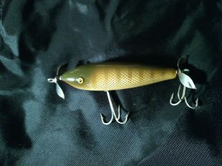 Vintage Paw Paw Underwater Minnow Fishing Lure Awesome Color Wood Rare Find