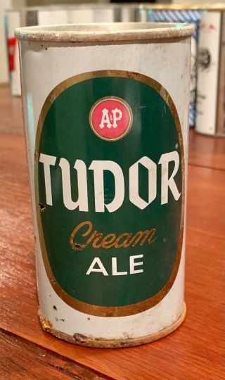 Rare A&p Tudor Cream Ale Straight Steel Pull Tab Beer Can - Empty