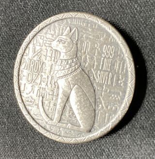 1/2 oz.  999 Fine Silver Cat Goddess Bastet Egyptian Monarch Relic Coins BU, 3