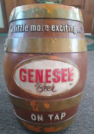Rare Vintage Genessee Beer 3 - D " Keg " Wall Sign Display