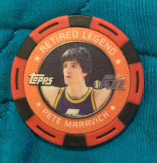 Pete Maravich 2005 - 06 Topps Poker Chip Chipz Rare / Orleans / Utah Jazz