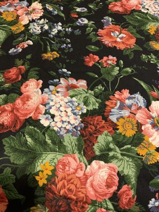 Rare Htf Full Queen Ralph Lauren Isadora Cossette Black Floral Duvet Cover